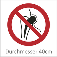 Kein Zugang für Personen mit Implantaten aus Metall 40cm